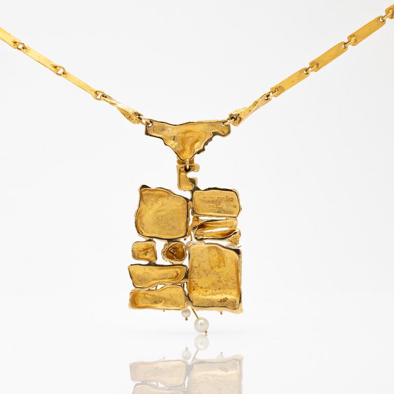 Björn Weckström, Pendant, 18k, "Blooming Wall", Kruunu-Koru, Finland.