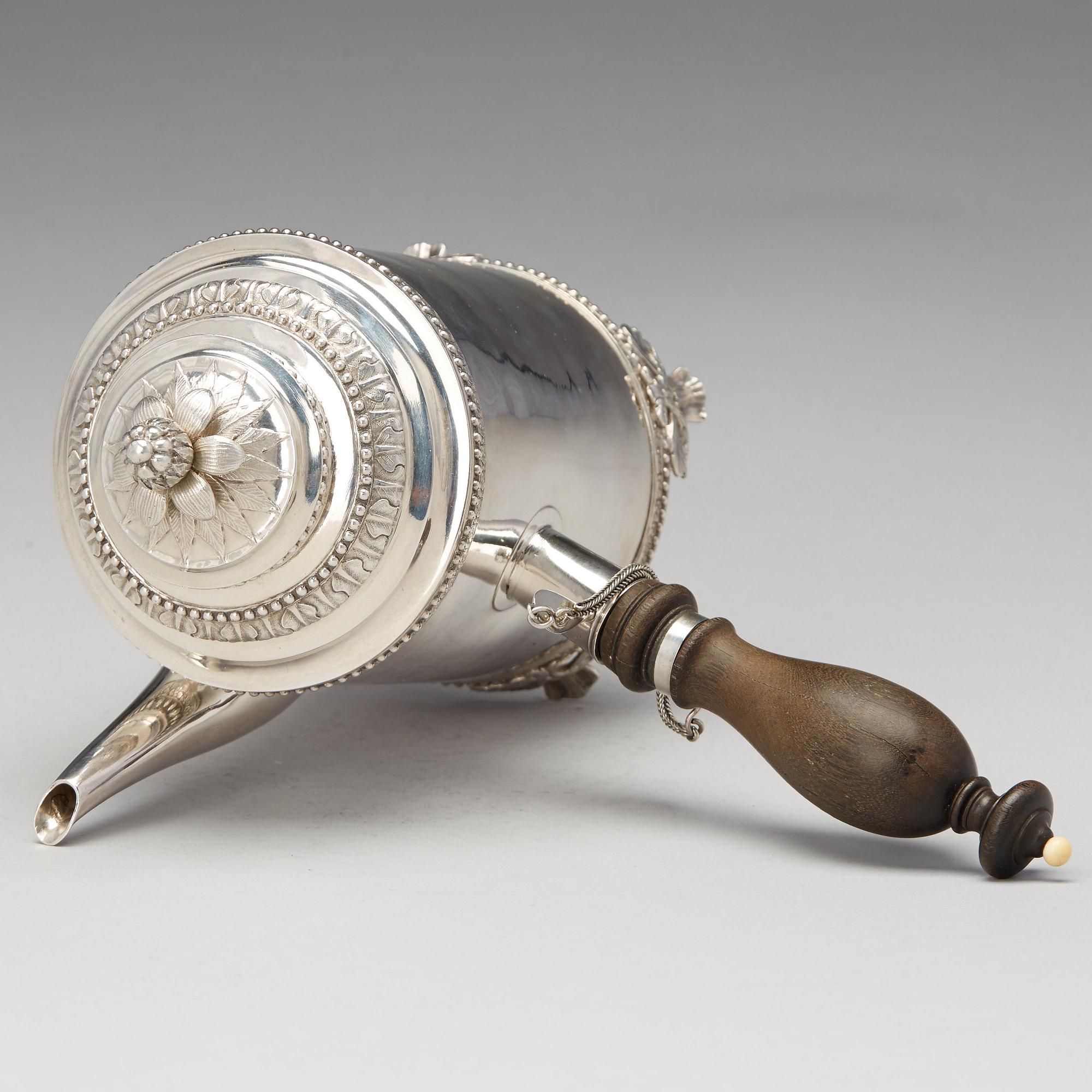Jöns Granbom, kaffekanna, silver, Stockholm 1785. Gustaviansk.