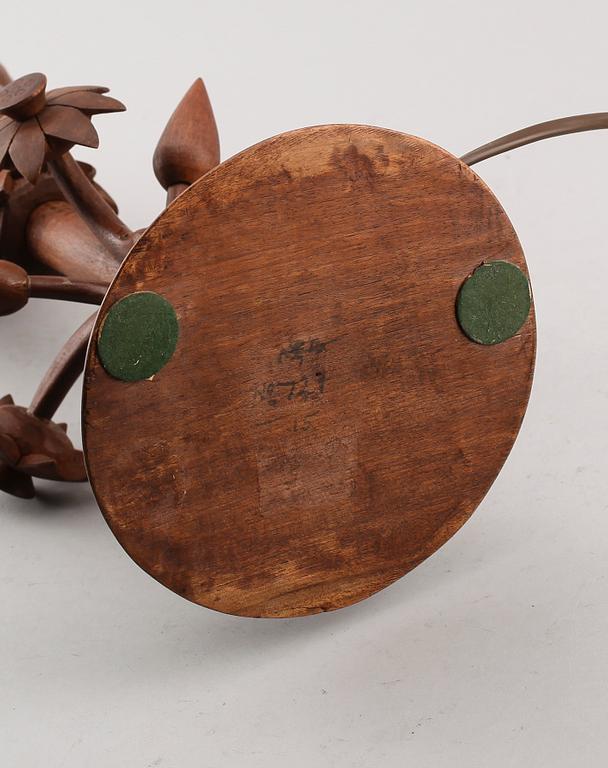 BORDSLAMPA, teak, 1900-talets mitt.