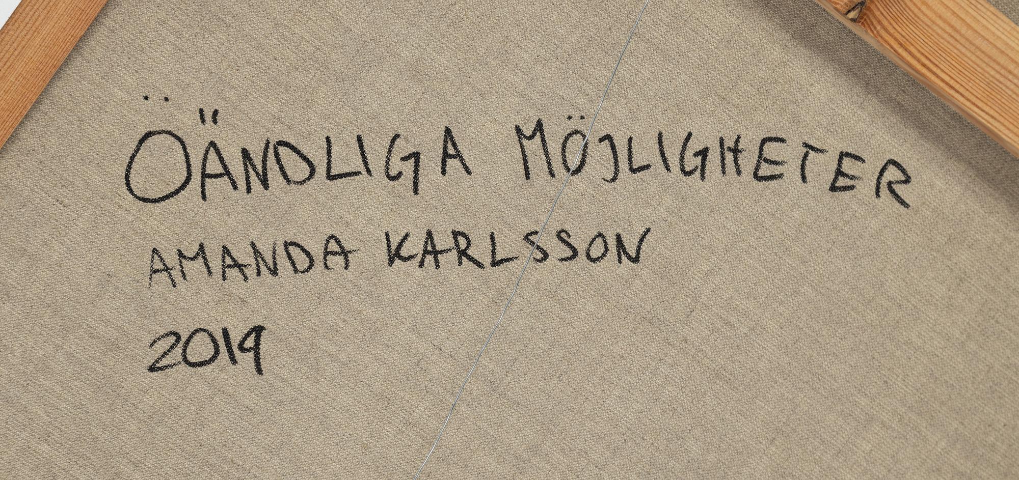 Amanda Karlsson, olja på duk, signerad och daterad 2019  a tergo.
