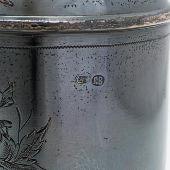 An 8-piece silver vodka set, Moscow 1882-1899. Cyrillic maker's mark G.B.