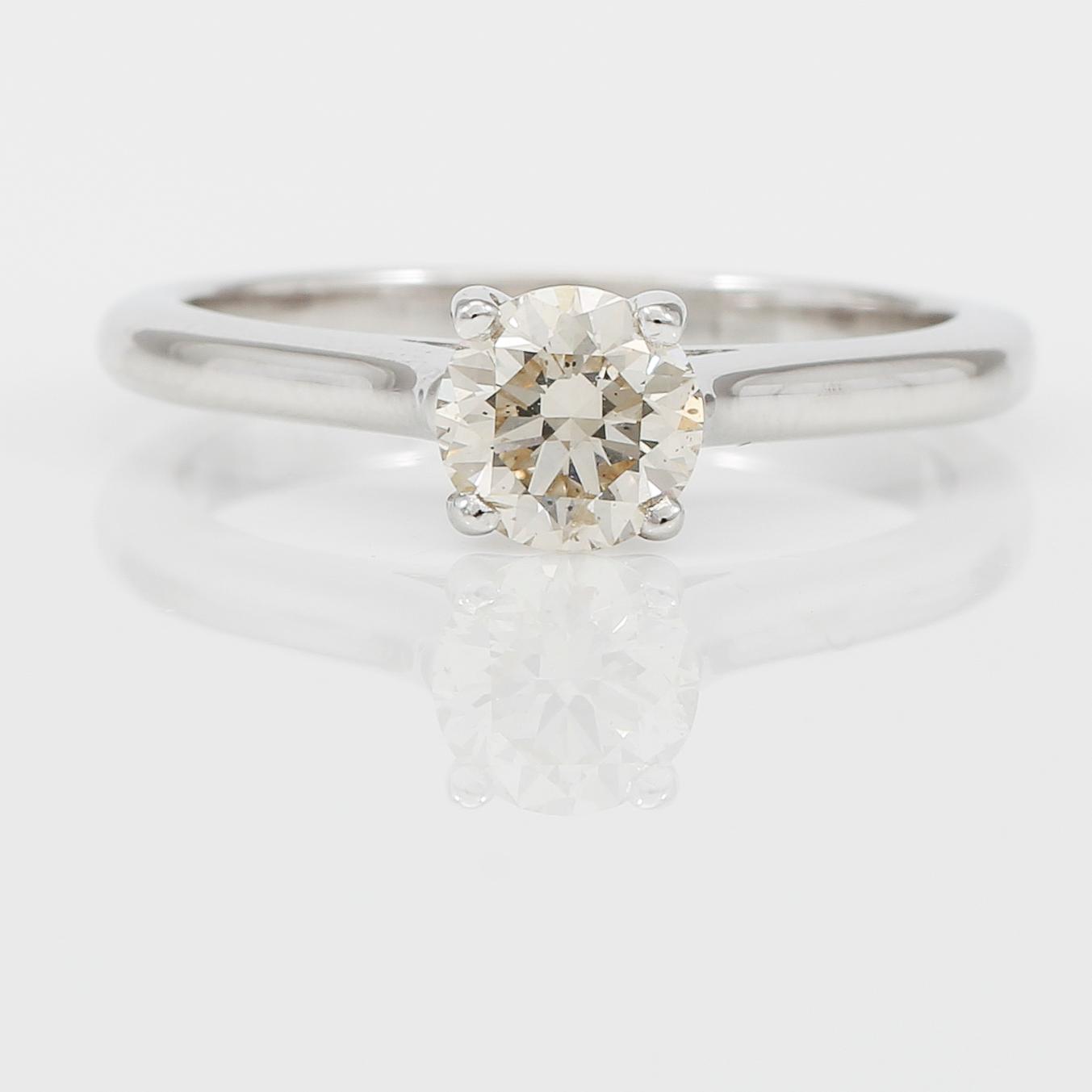 RING, solitär briljantslipad diamant ca 0,75 ct.
