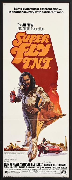 FILMAFFISCHER, 2 st, "Superfly T.N.T." och "Formula 1", 1970-tal.