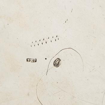 Bricka på fötter / coaster, icke identifierad mästarstämpel, Lisbon 1803-1813.