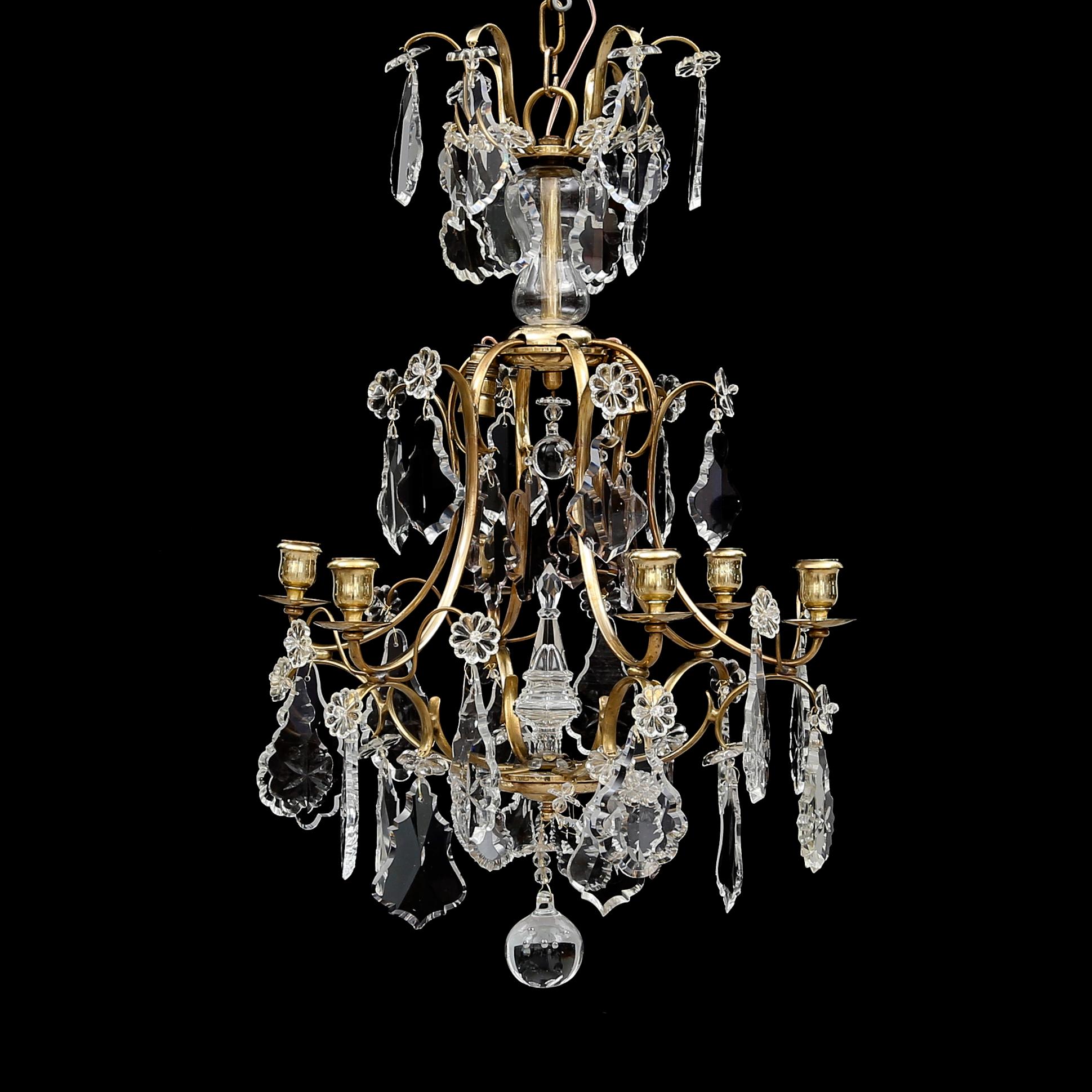 LJUSKRONA, barockstil, 1900-talets första hälft. Höjd ca 75 cm.