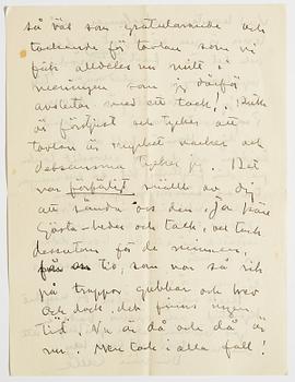 LETTER, from Carl Kylberg in Stockholm to GAN (Gösta Adrian-Nilsson) in Lund, dated 29 Mars (March) (19)28.