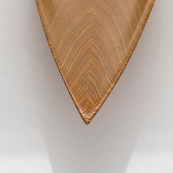 Tapio Wirkkala, a plywood dish, signed TW.