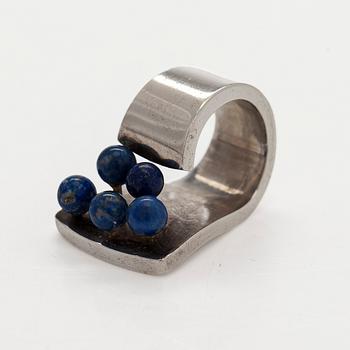Pekka Piekäinen, ring, silver, lapis lazuli, Auran Kultaseppä, Åbo 1973.