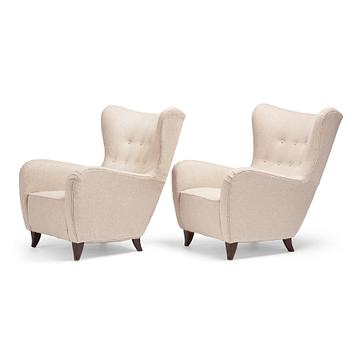 Olle Sjögren, a pair of easy chairs, model '800', OH Sjögren, Sweden 1940-50s.