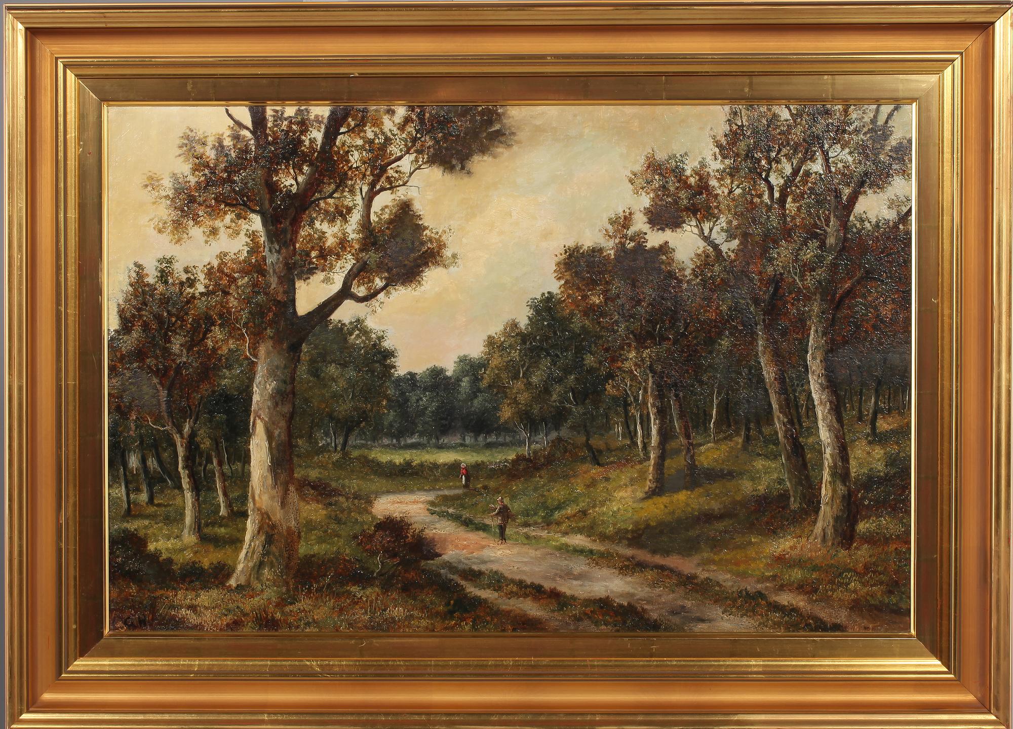 OKÄND KONSTNÄR, olja på duk, England, monogramsignerad A H, 1800-tal.