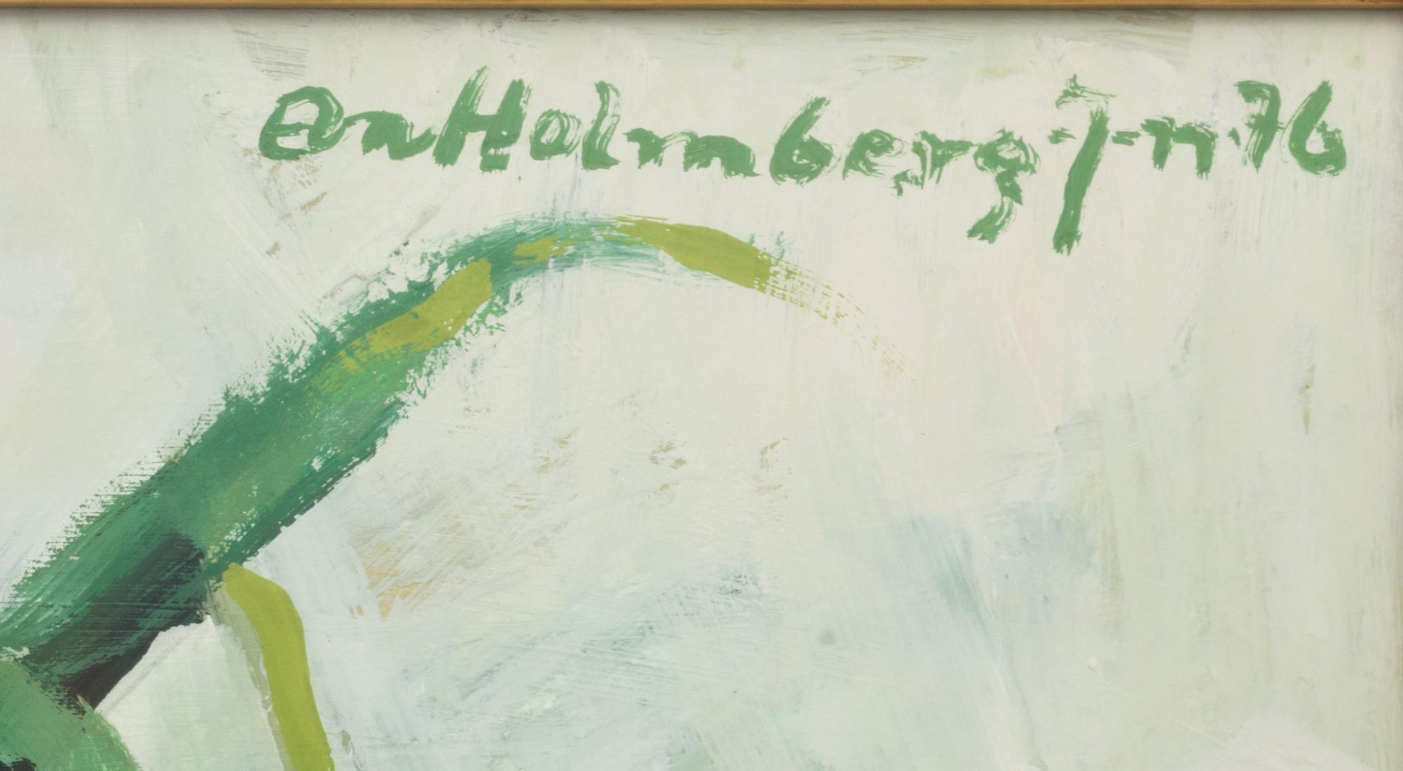 EVA HOLMBERG JACOBSSON, olja på pannå, signerad och daterad -76.