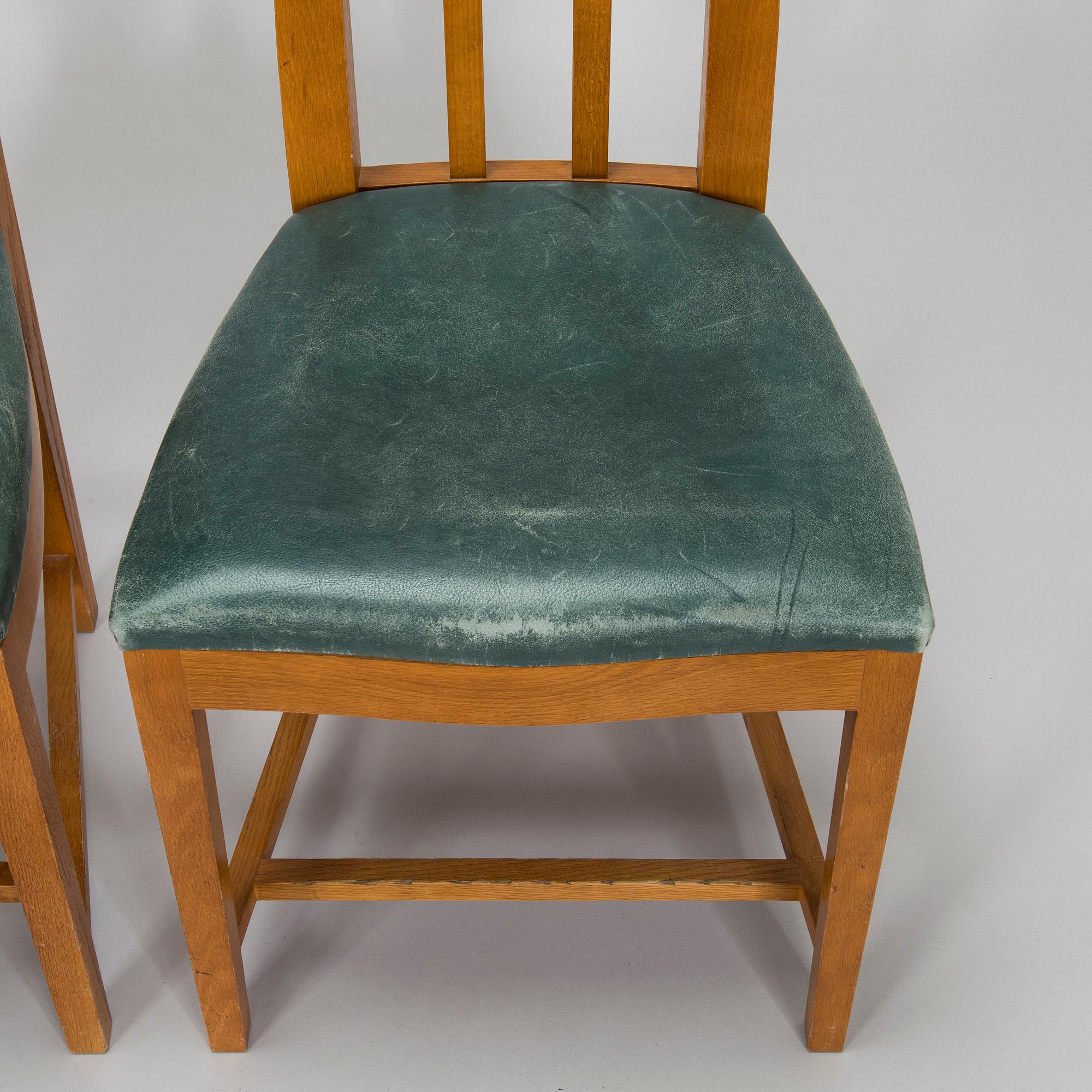Eliel Saarinen, ruokapöytä ja tuoleja, 6 kpl, "Cranbrook", Adelta Oy, 1900-luvun loppu.