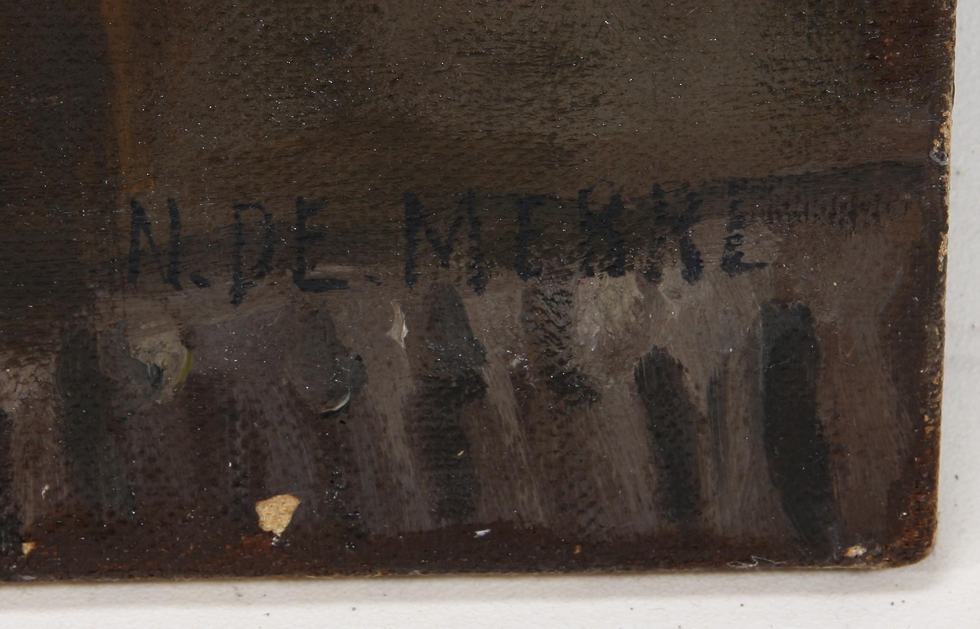 OKÄND KONSTNÄR, olja på duk, Belgien, sign N. de Merke, 1900-talets första hälft.
