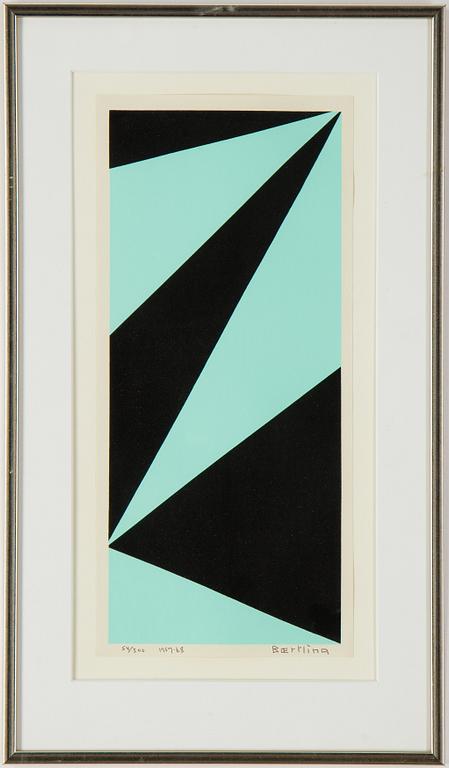 Olle Baertling, färggserigrafi, 1954-68, signerad 54/300.