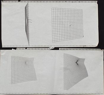 STURE JOHANNESSON, 2 st, utskrift på plotter, signerade, California Computer Products, Anaheim. 1970-tal.