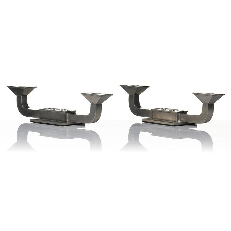 Guldsmedsaktiebolaget (GAB), a pair of candelabra model 117B/1, Stockholm, 1930s.