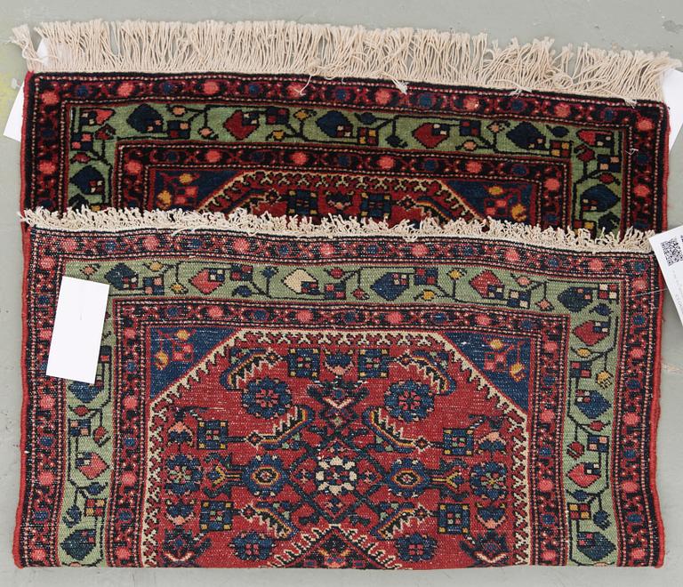 A west persian rug, around 76 x 58 cm.