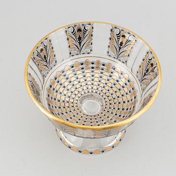 Adolf Beckert, skål på fot, glas, jugend, Steinschönau, 1910/20-tal.