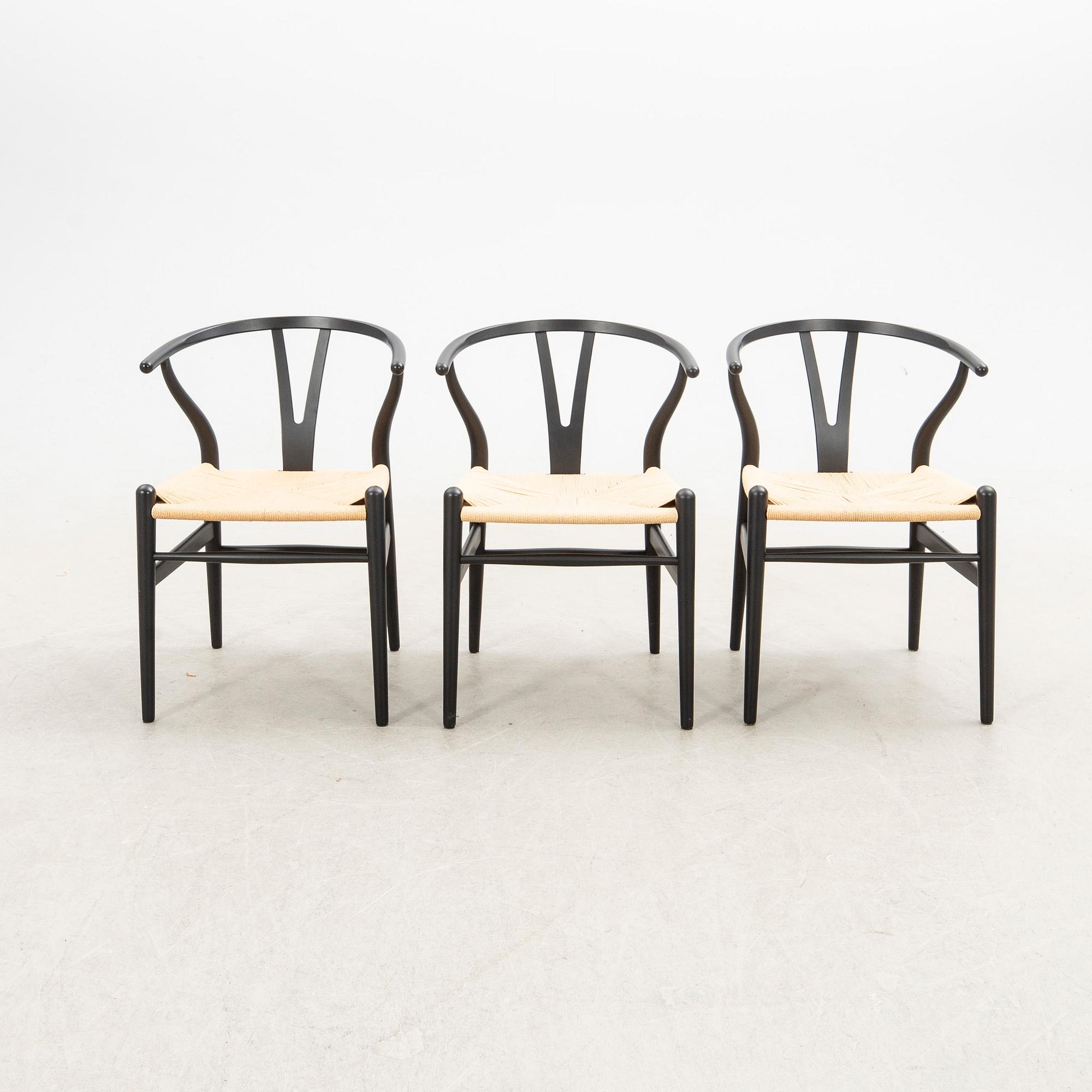 Hans J. Wegner, chairs, 6 pcs, CH-24 "The Y Chair" Carl Hansen & Son Denmark 21st century.