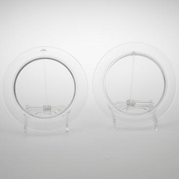 SERVISDELAR, 10 st, "Bourgueil" kristall, etikettmärkta Lalique, Paris, 1900-talets slut.