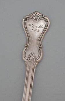 SOPPSLEV, silver, "Olga", Anton Julius Söhrling, Linköping 1850. Vikt ca 300 gram.