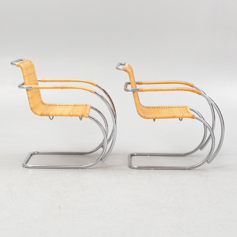 Ludwig Mies van der Rohe, armchairs, a pair, "MR20", Thonet.