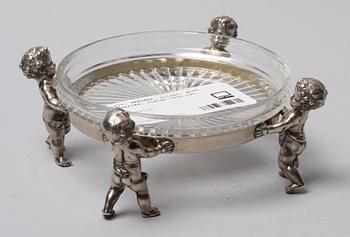 SKÅLFAT, silver, glas, Österrike, tidigt 1900-tal.