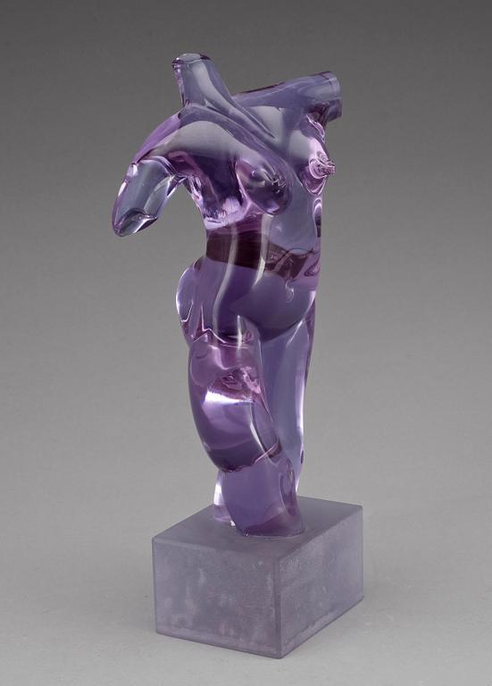 SKULPTUR, glas, Alfredo Rossi, Murano, sign, 1900-talets andra hälft.