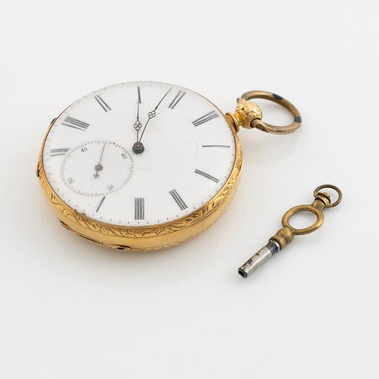 Fickur, 18K guld, 46 mm.