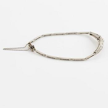 White gold and old cut and rose cut diamond bracelet.