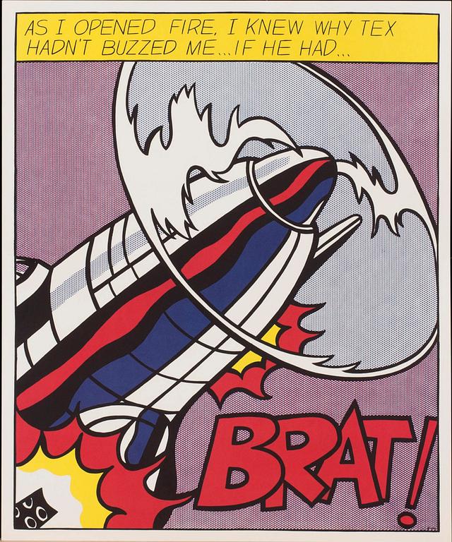 ROY LICHTENSTEIN, efter, färgserigrafi, triptyk, edition av Stedelijk Museum Amsterdam, utgiven efter 1966.