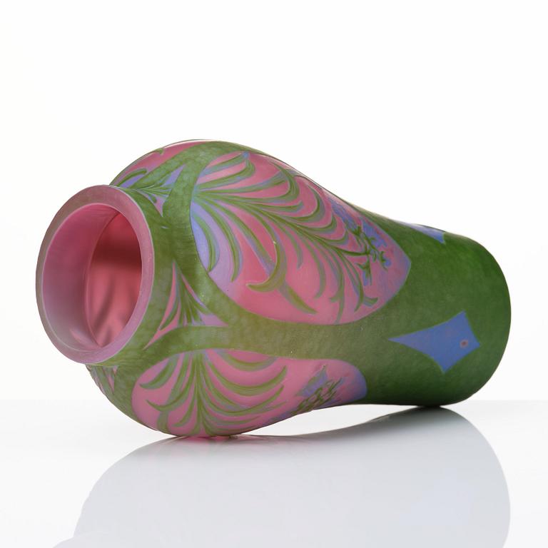 Axel Enoch Boman, a unique Art Nouveau cameo glass vase, Reijmyre, Sweden 1913, no 312.