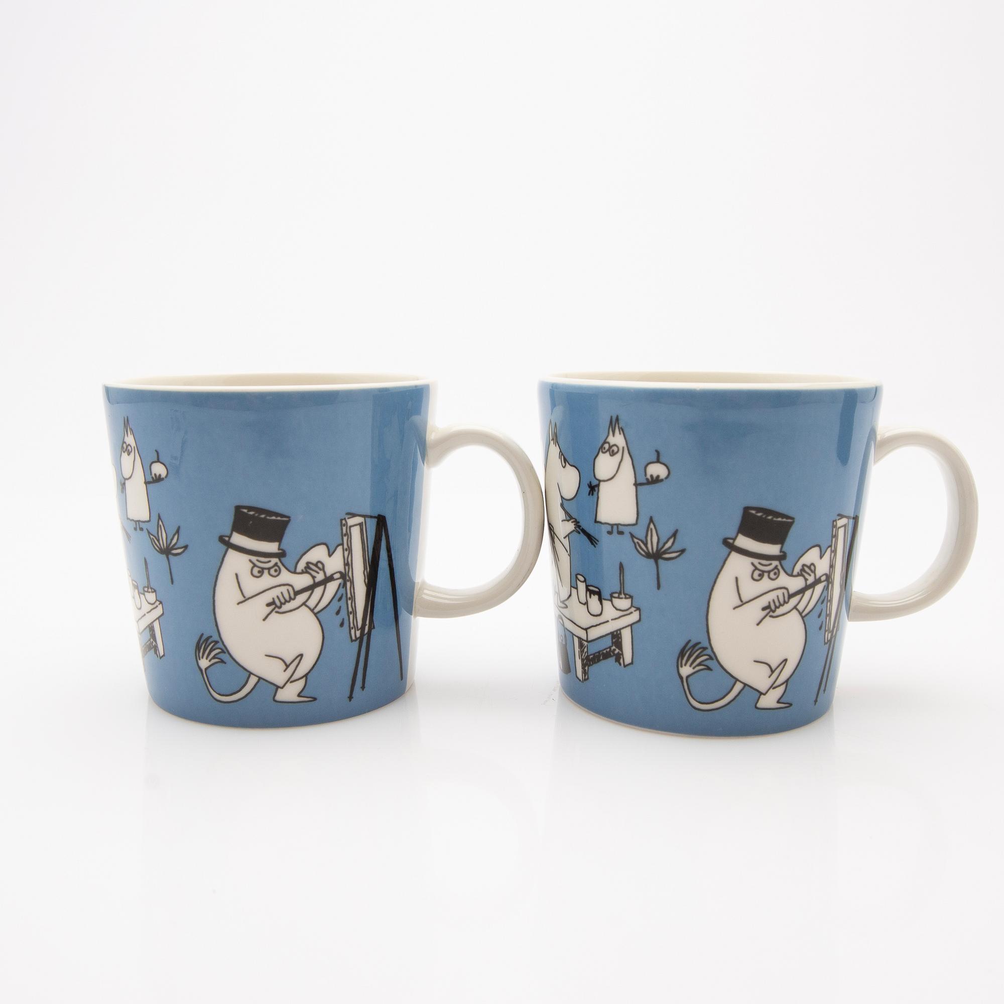 Moomin mugs, a pair, porcelain, Arabia, Finland 1990-96.