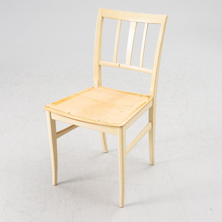 Carl Malmsten, a dining table with six chairs, end of the 20th century.