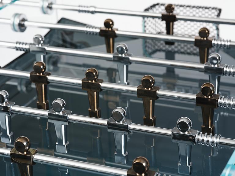 Adriano Design, foosball table, "Cristallino Classic", Teckell, Italy.