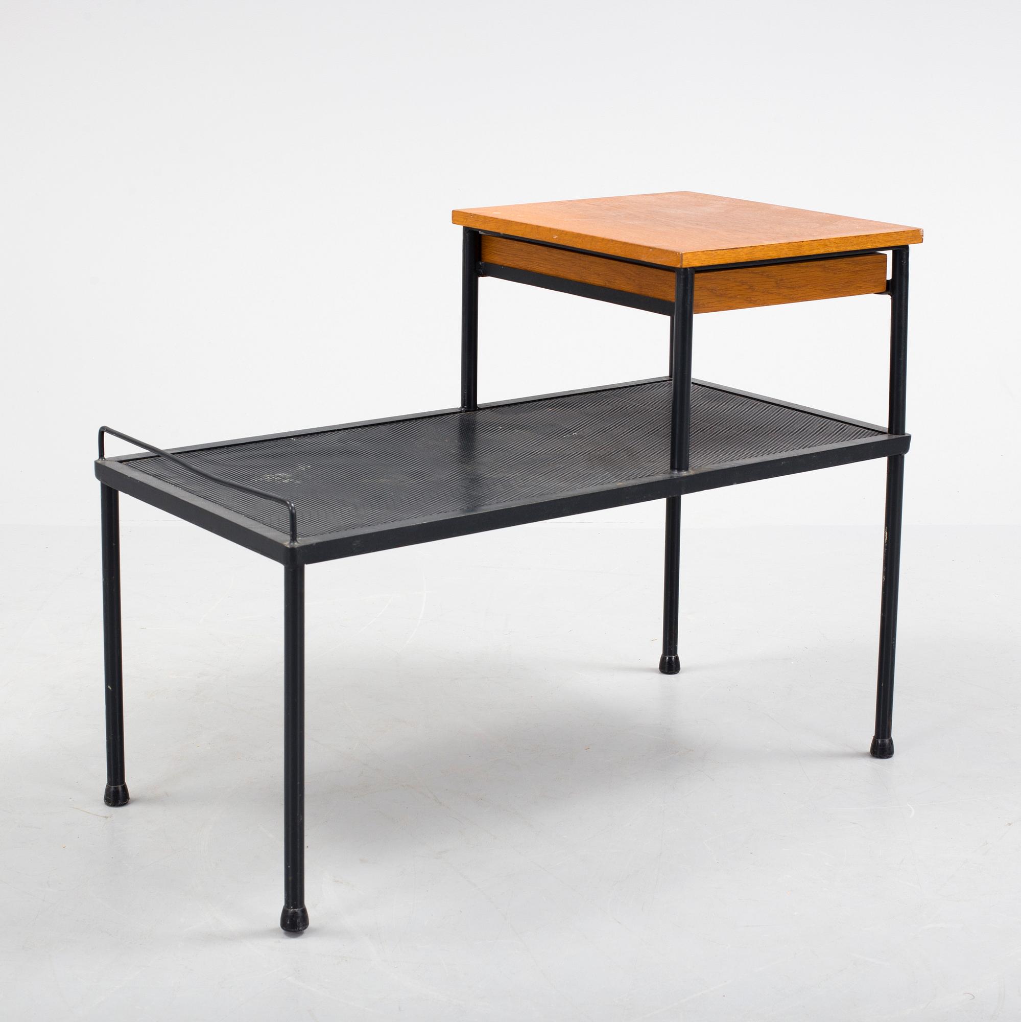 A teak and metal side table, 1950's/60's.