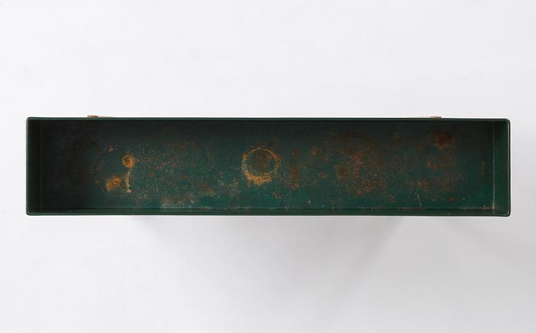 Josef Frank, a walnut and green lacquered tin flower stand, Svenskt Tenn, Sweden 1950-1960s, model no 2205.