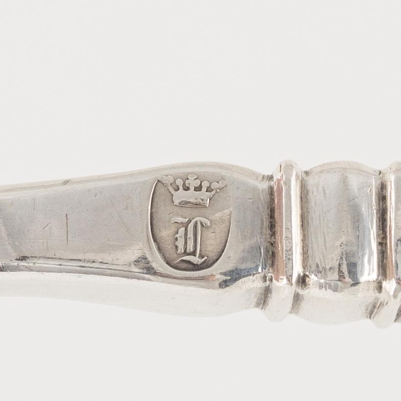 Fiskspadar, ett par, silver, G Möllenborg,  Stockholm 1858.