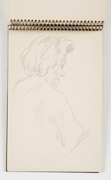 Lotte Laserstein, 10 små skissblock med teckningar.