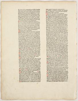 GUTENBERG AND CATHOLICON OF 1460 MED ORIGINALBLAD, New York 1936 resp Mainz 1460.