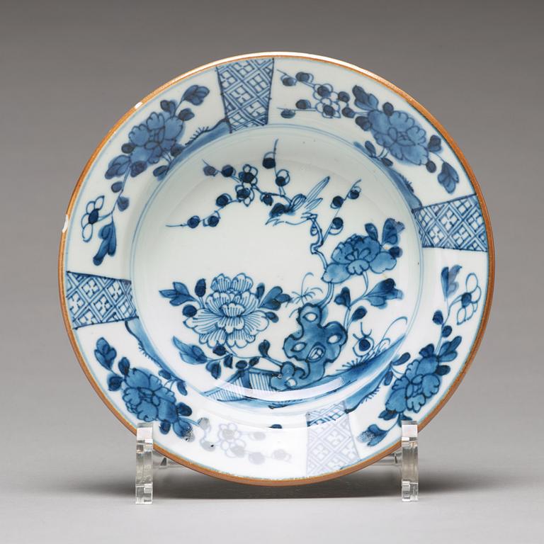 A matched set of 12 blue and white dessert dishes, Qing dynasty, 18th Century.