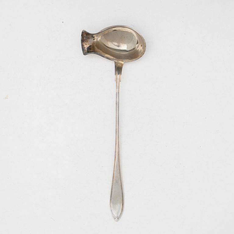 A silver soup ladle, K G Markströms Guldsmeds AB, Uppsala, 1928.