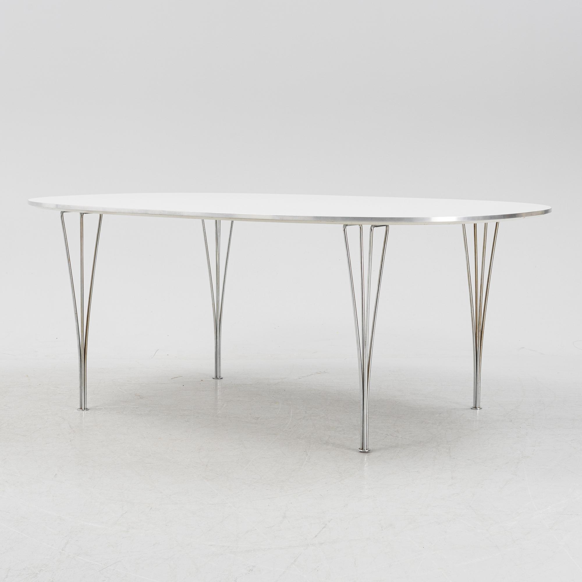 Bruno Mathssonn & Piet Hein, matbord, "Superellips", Fritz Hansen, 1982.