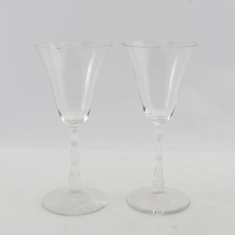 Simon Gate, wine glasses 15 pcs and decanters 2 pcs first half of the 20th century.