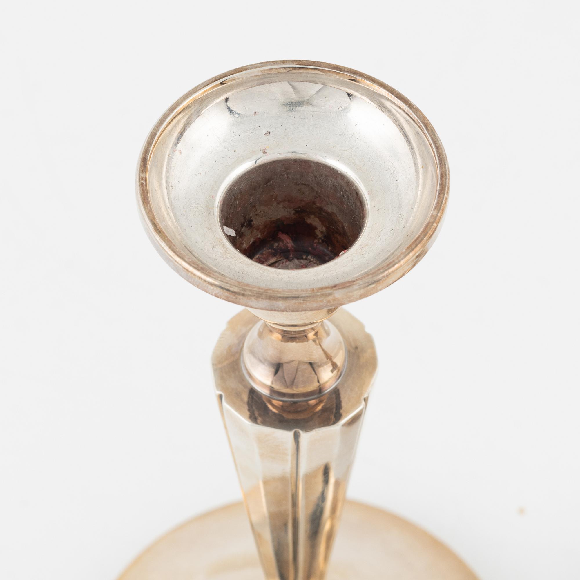 Eric Löfman, ljusstakar, ett par, silver, MGAB, Uppsala, 1976.