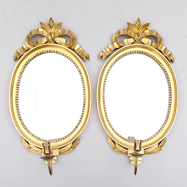 SPEGELLAMPETTER, 1 par, gustaviansk stil, 1900-talets andra hälft.