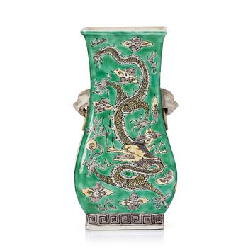 A famille verte bisquit vase, Qing dynasty, Kangxi (1662-1722).