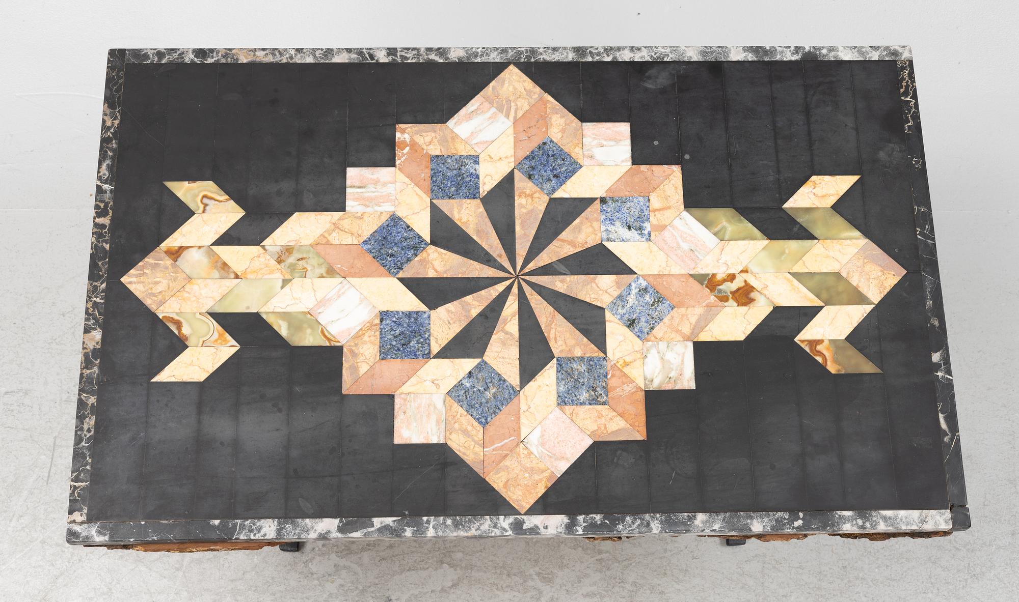 A side table with top made of pietra dura, 20th century.