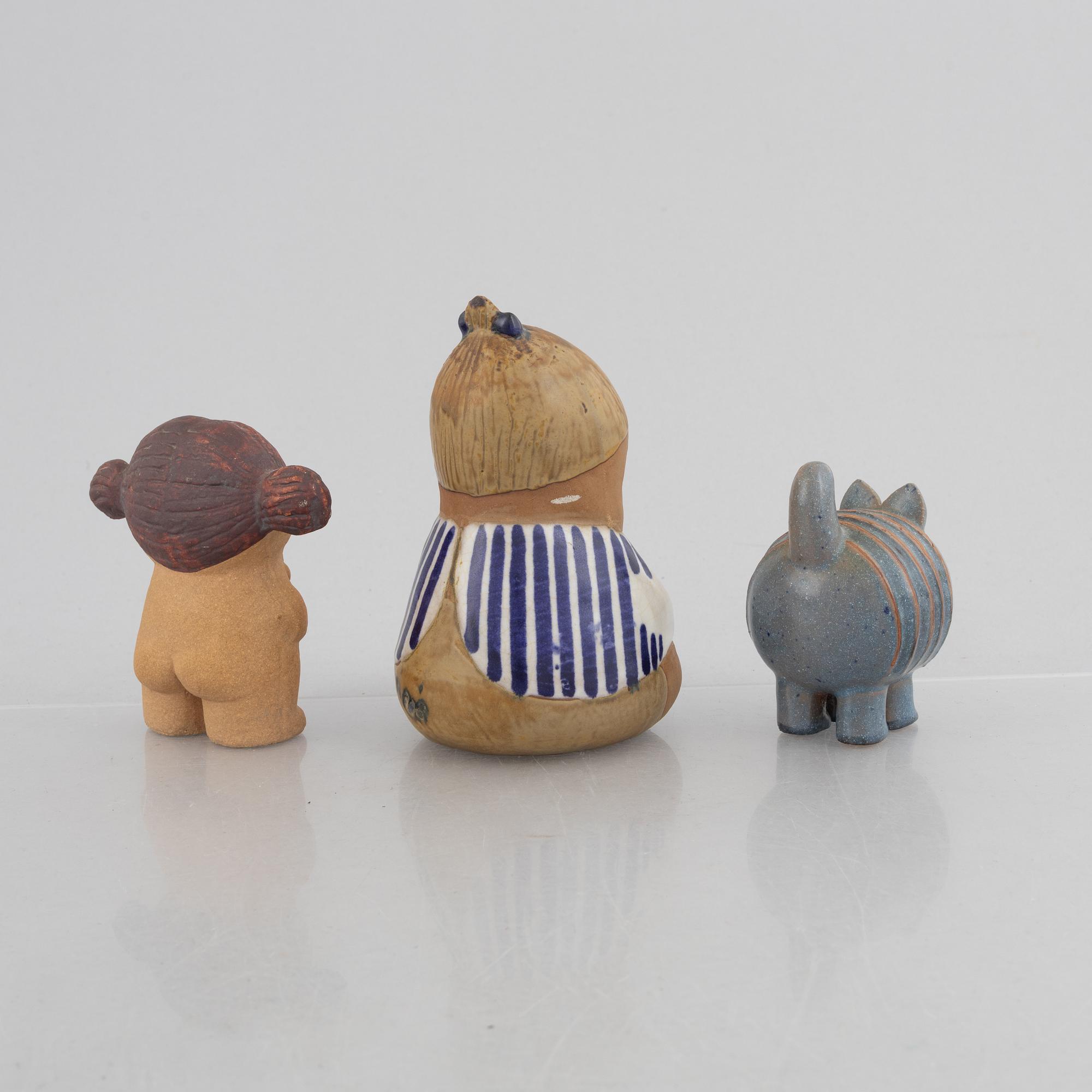 Lisa Larson, three figurines, Gustavsberg.