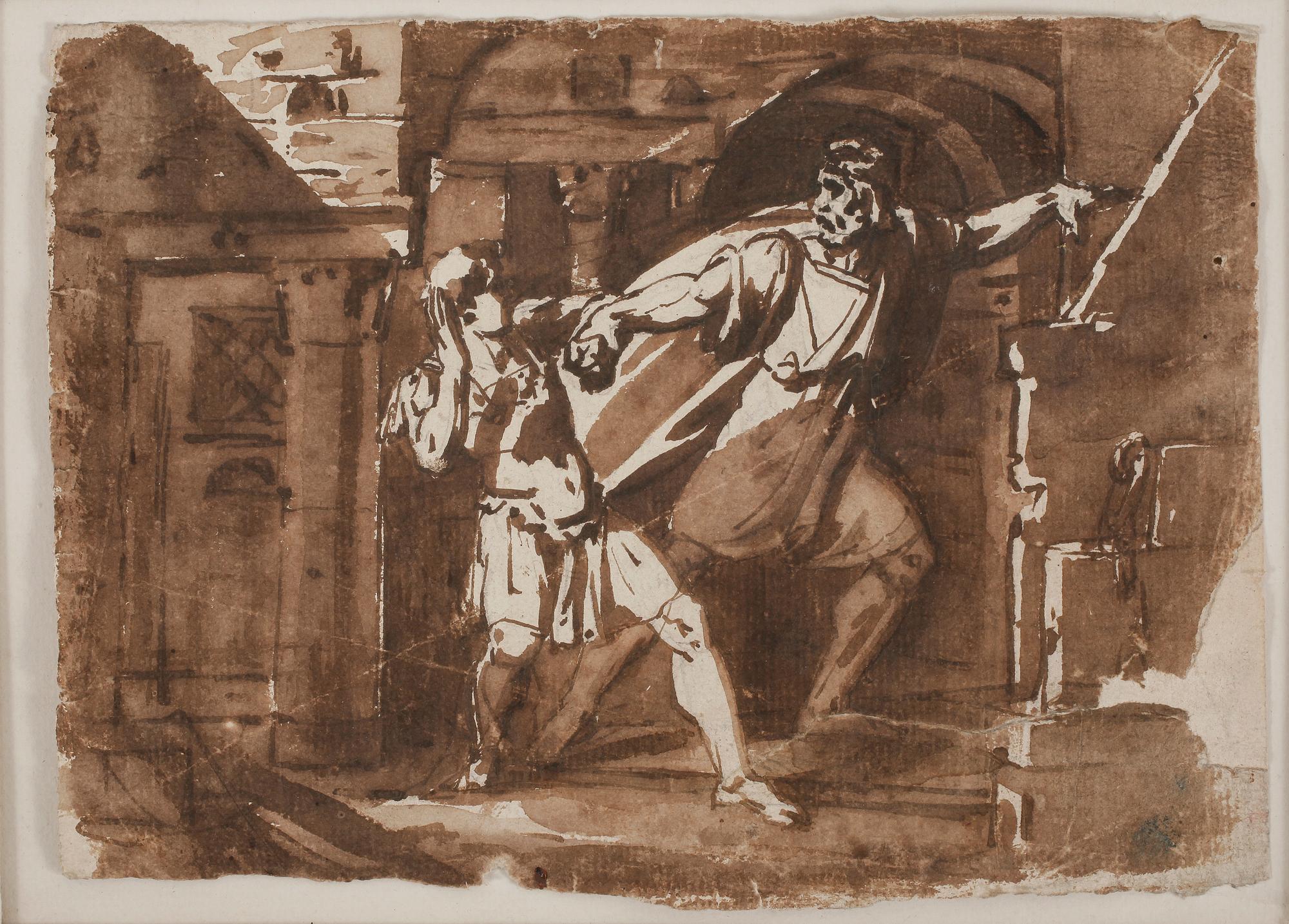 VINCENZO CAMUCCINI, hans krets, Tuschlavering, ej signerad.